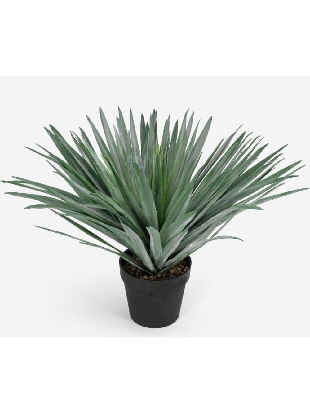 27" Tall Faux Agave Plant in Black Pot with Stone Pebbles - Realistic